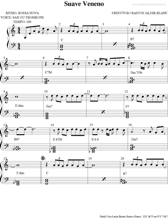 Partitura da música Suave Veneno