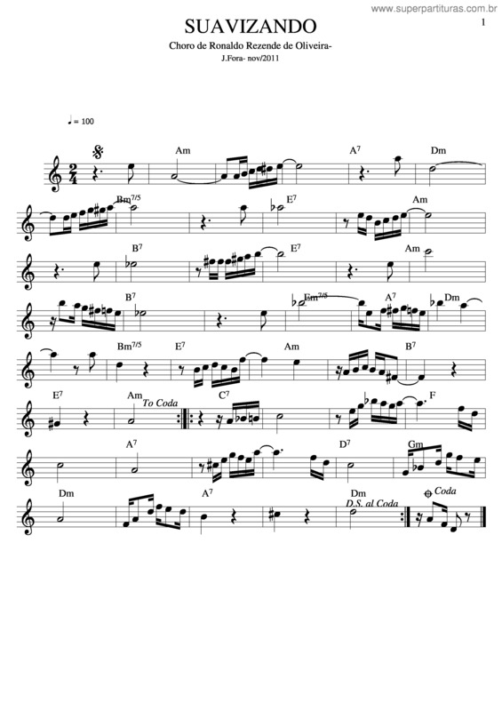 Partitura da música Suavizando v.2