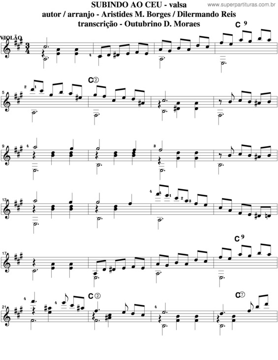 Partitura da música Subindo Ao Céu v.2