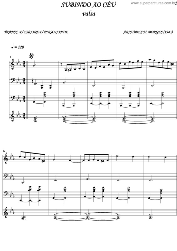 Partitura da música Subindo Ao Céu v.3