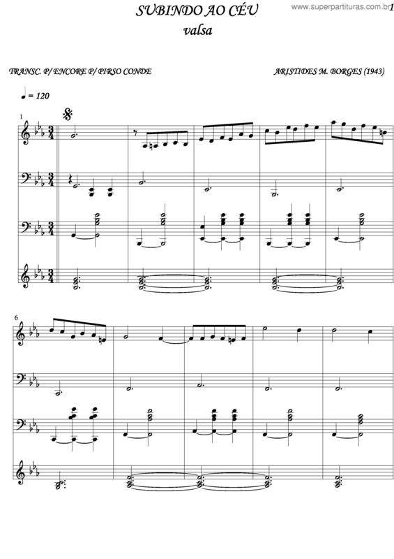 Partitura da música Subindo Ao Céu v.4