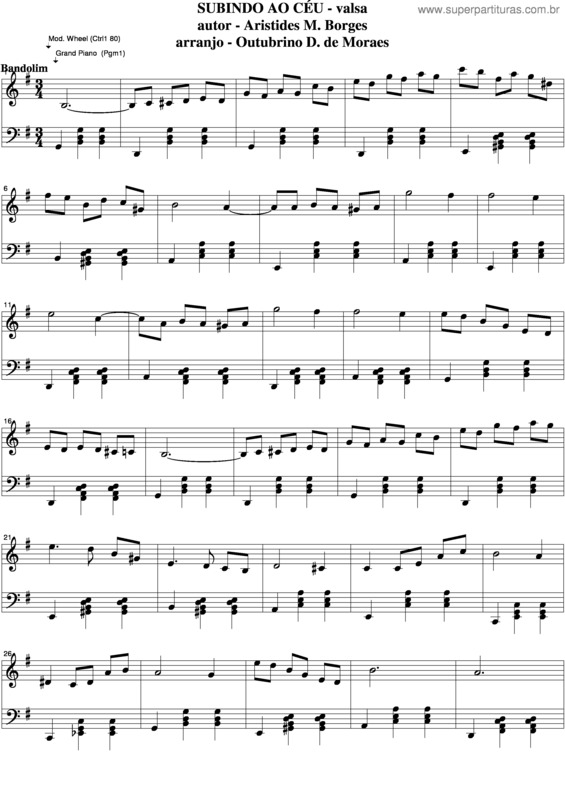 Partitura da música Subindo Ao Céu v.7