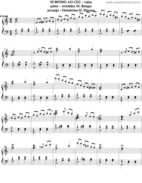 Partitura da música Subindo Ao Céu v.8