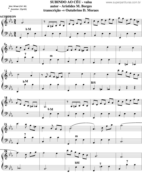 Partitura da música Subindo Ao Céu v.9