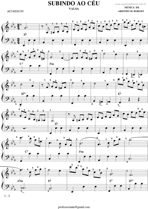 Partitura da música Subindo Ao Céu