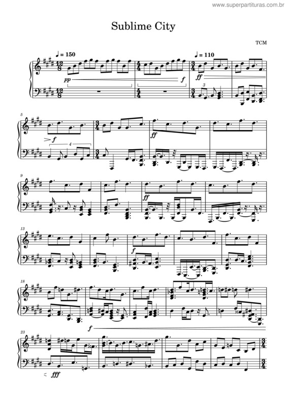Partitura da música Sublime City