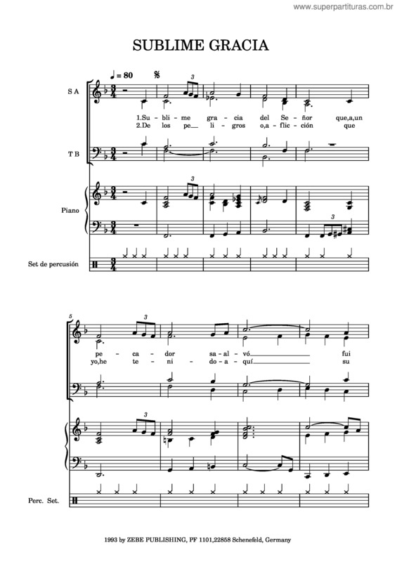 Partitura da música Sublime Gracia – Jeff Guillen