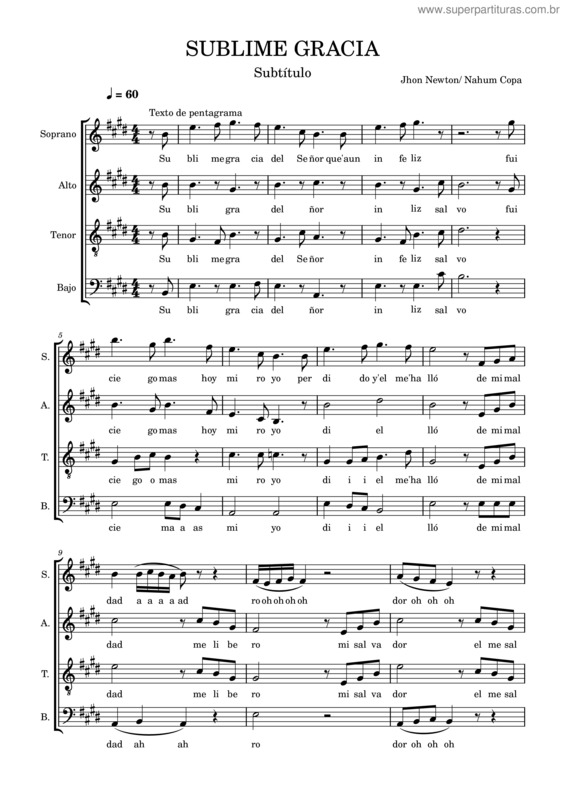Partitura da música Sublime Gracia 1.0 v.2