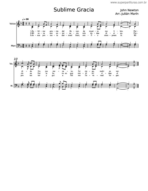 Partitura da música Sublime Gracia v.3
