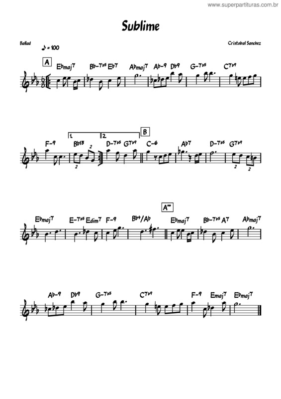 Partitura da música Sublime v.2