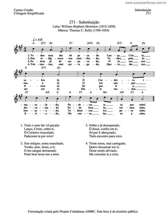 Partitura da música Substituição v.2