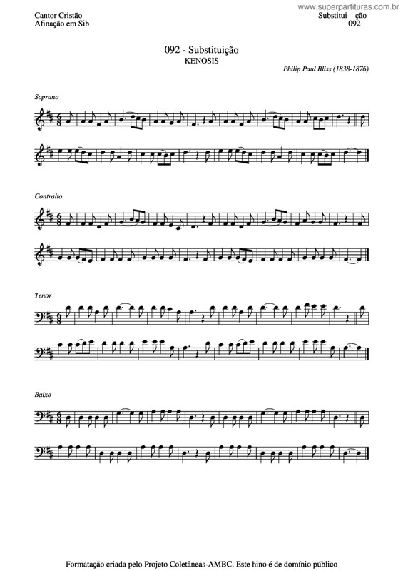 Partitura da música Substituição v.5