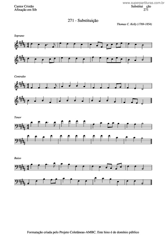 Partitura da música Substituição v.6