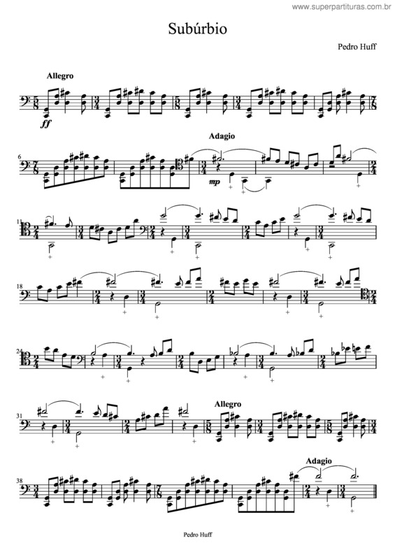 Partitura da música Subúrbio