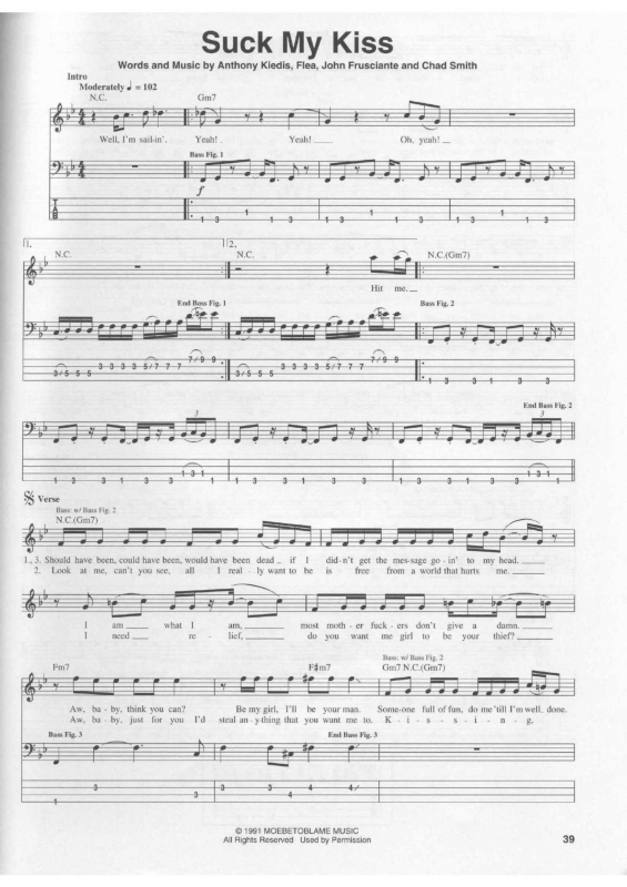 Partitura da música Suck My Kiss