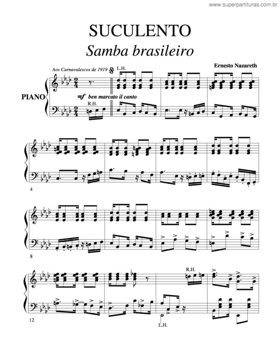 Partitura da música Suculento