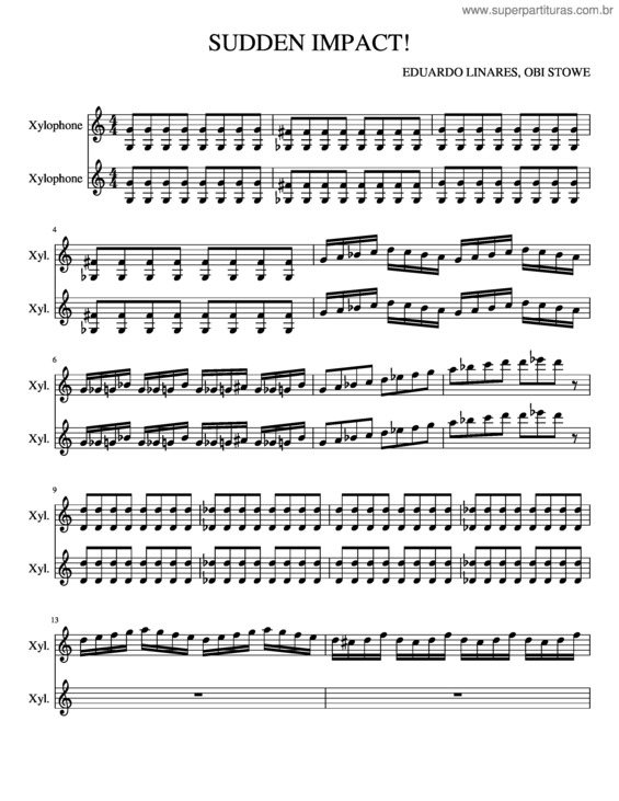 Partitura da música Sudden Impact!