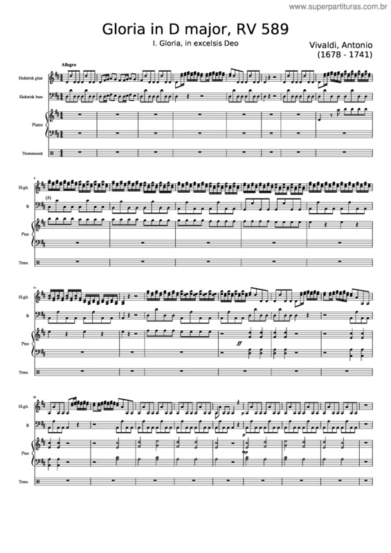 Partitura da música Suddenly Music – Gloria