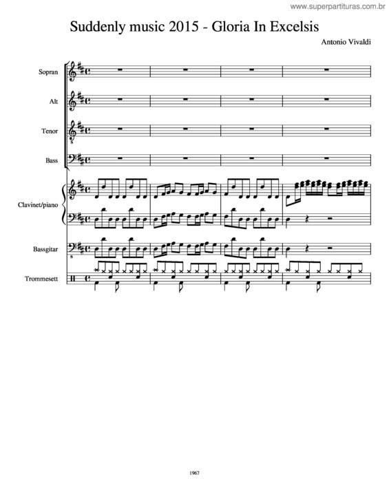 Partitura da música Suddenly Music 2015  – Gloria In Excelsis, Vivaldi