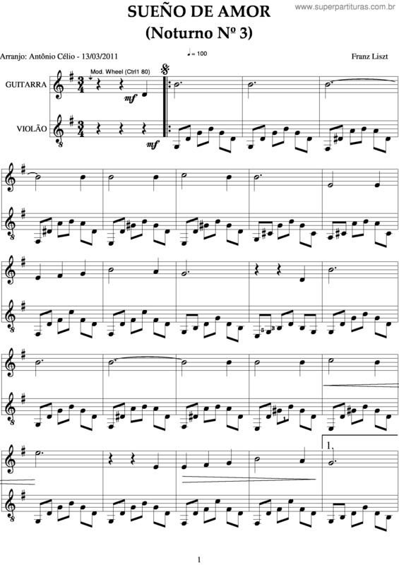 Partitura da música Sueño De Amor