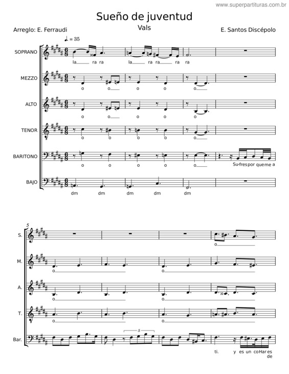 Partitura da música Sueño De Juventud – E. Santos Discépolo
