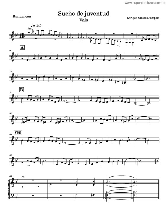 Partitura da música Sueño De Juventud – Enrique Santos Discépolo v.2