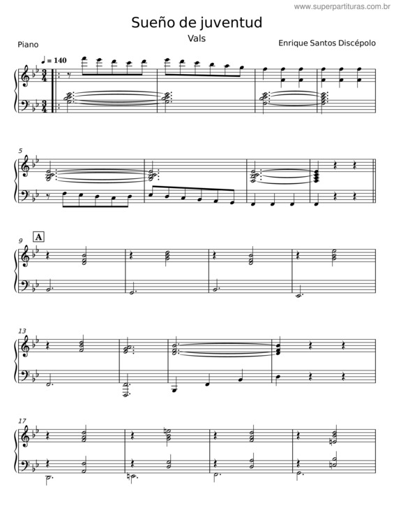 Partitura da música Sueño De Juventud – Enrique Santos Discépolo v.3