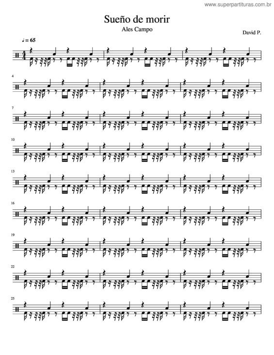 Partitura da música Sueño De Morir