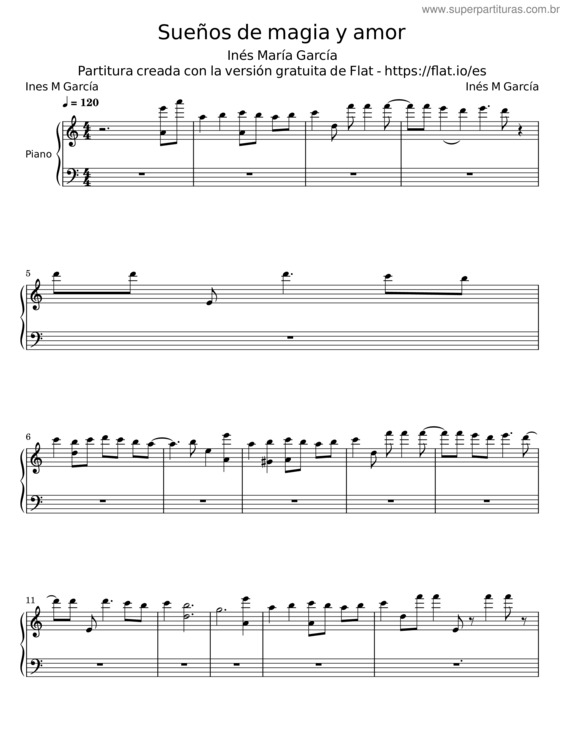 Partitura da música Sueños De Magia Y Amor