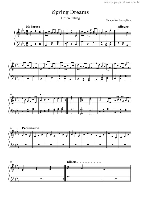 Partitura da música Sueños De Primavera