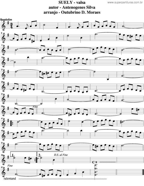 Partitura da música Suely v.2