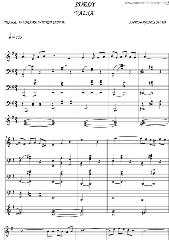 Partitura da música Suely v.3