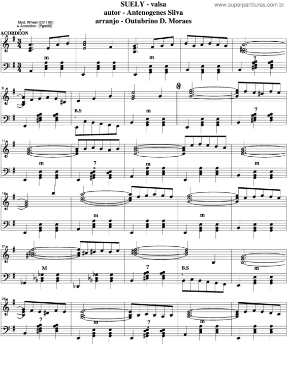 Partitura da música Suely v.5