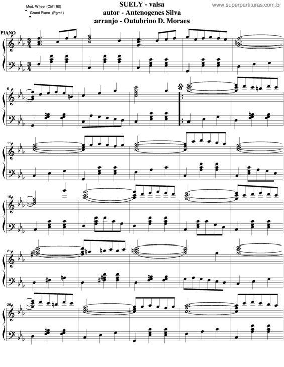 Partitura da música Suely v.6