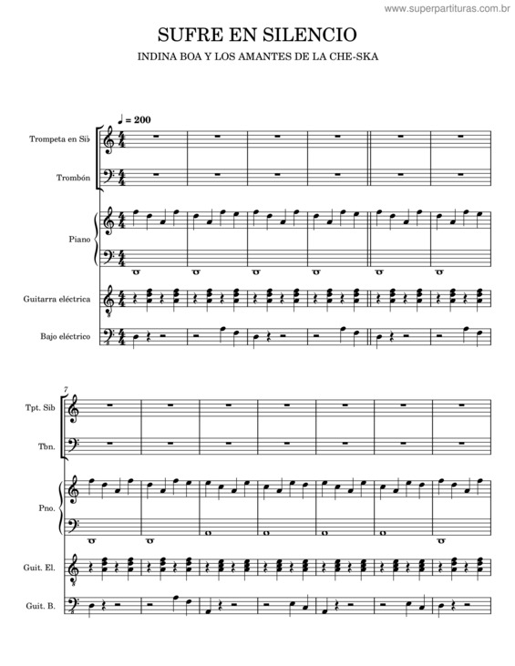 Partitura da música Sufre En Silencio