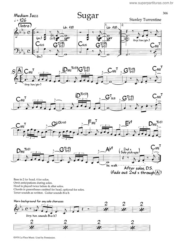 Partitura da música Sugar v.3