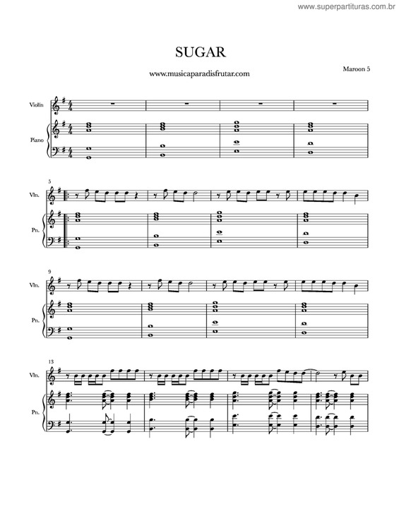 Partitura da música Sugar v.4