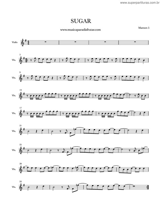 Partitura da música Sugar v.5