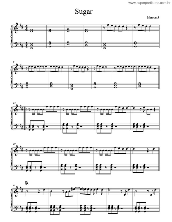 Partitura da música Sugar