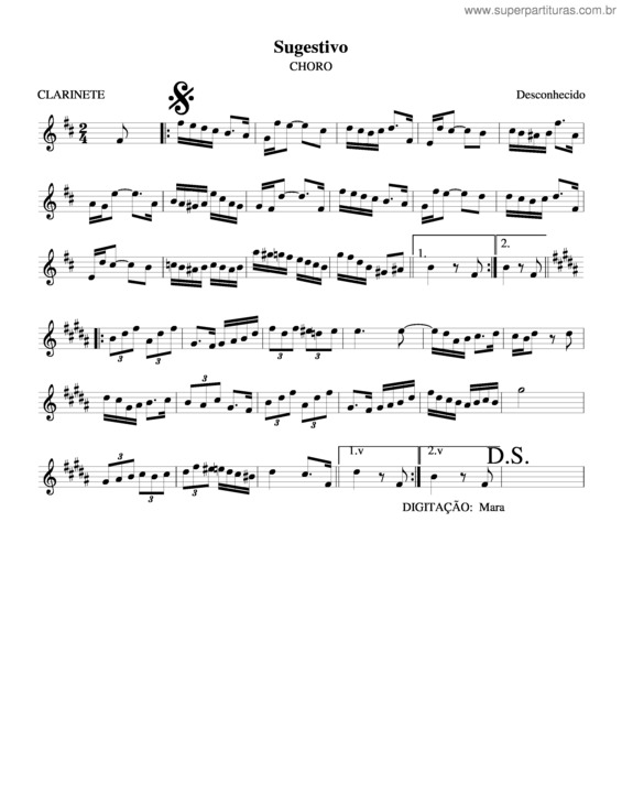 Partitura da música Sugestivo v.3