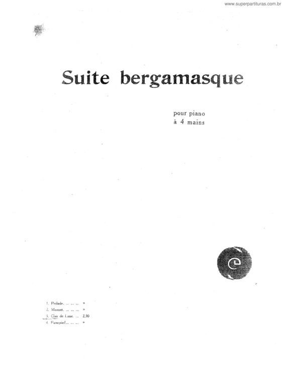 Partitura da música Suite Bergamasque v.3
