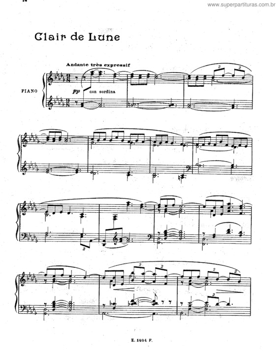 Partitura da música Suite Bergamasque v.4