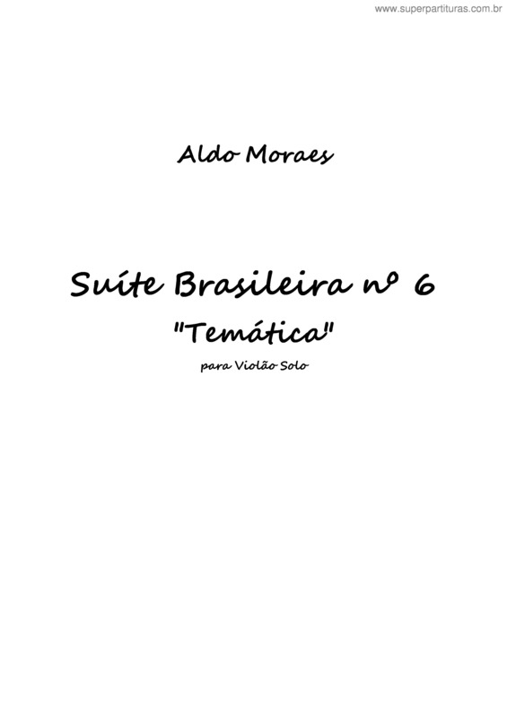 Partitura da música Suíte brasileira nº 6