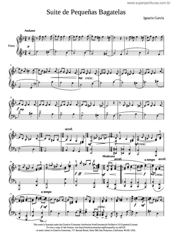 Partitura da música Suite De Pequeñas Bagatelas