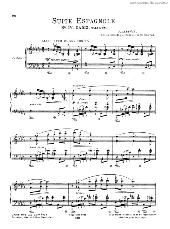 Partitura da música Suite Española No. 1 v.4