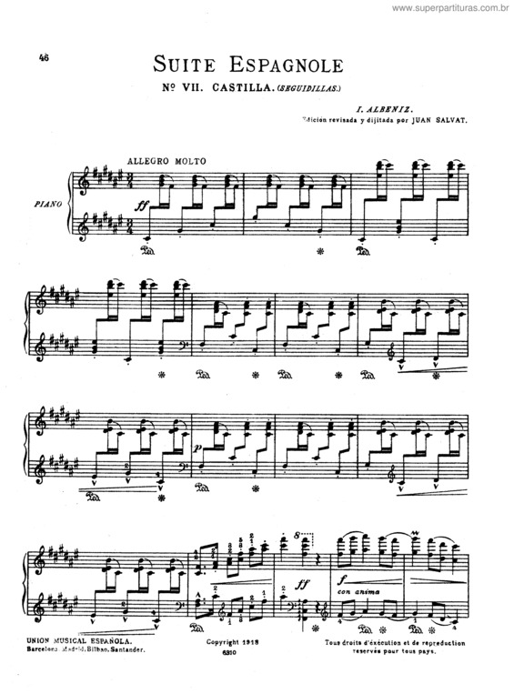 Partitura da música Suite Española No. 1 v.7