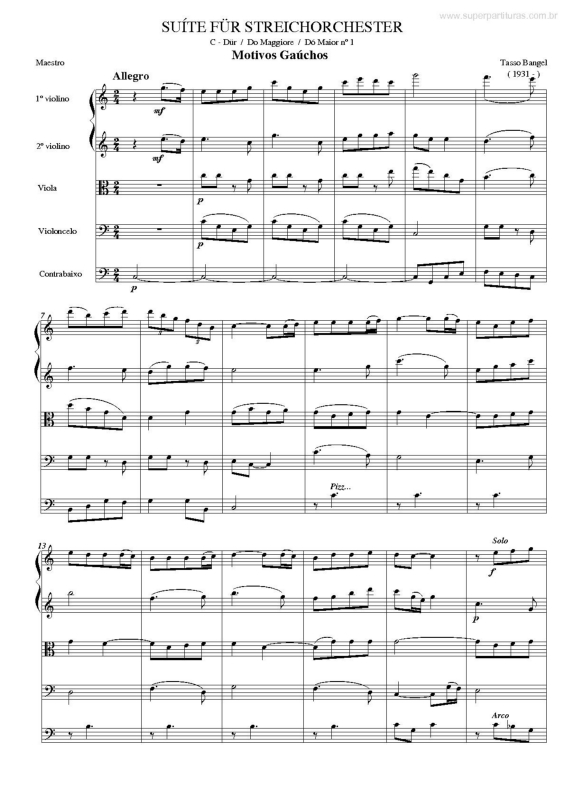 Partitura da música Suíte Für Streichorchester