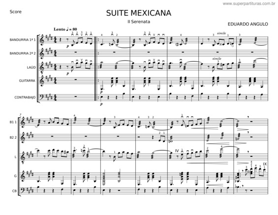Partitura da música Suite Mexicana: Serenata – Eduardo Angulo v.2