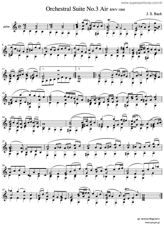 Partitura da música Suíte nº 3 para orquestra v.2