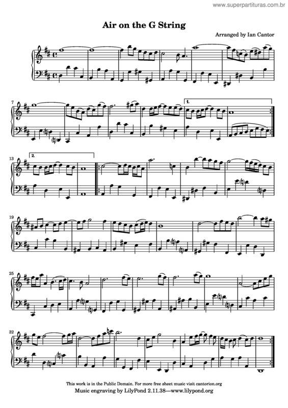 Partitura da música Suíte nº 3 para orquestra
